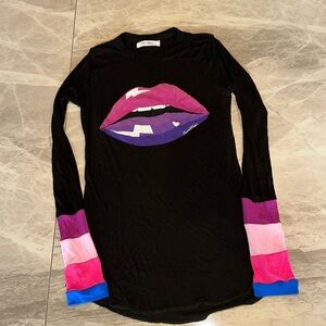 Lip Jersey Ribbed Long Sleeve Top